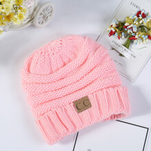 (Pink)Strickmütze Mode Kinder warm einfarbig Mode schlicht bequem und