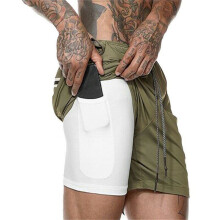 (Green,L)Herren Gym Fitness Bodybuilding Jogging Sport Shorts Freizeit Hose Taschen mit