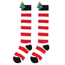 (StyleB)Árbol de Navidad Sobre la Rodilla Calcetines Invierno Niños Linda Muñeca Suave Acogedor Regalos Niñas
