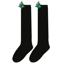 (StyleS)Árbol de Navidad Sobre la Rodilla Calcetines Invierno Niños Linda Muñeca Suave Acogedor Regalos Niñas