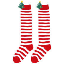 (StyleK)Árbol de Navidad Sobre la Rodilla Calcetines Invierno Niños Linda Muñeca Suave Acogedor Regalos Niñas