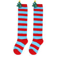 (StyleE)Árbol de Navidad Sobre la Rodilla Calcetines Invierno Niños Linda Muñeca Suave Acogedor Regalos Niñas