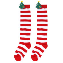 (StyleA)Árbol de Navidad Sobre la Rodilla Calcetines Invierno Niños Linda Muñeca Suave Acogedor Regalos Niñas