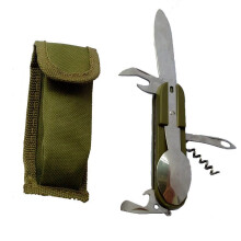 Multifunctional Camping Portable Folding Stainless Steel Tableware Cutlery
