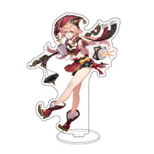 (39)Genshin Impact Barbatos Keqing Barbara Hutao figura acrilica ornamenti supporto