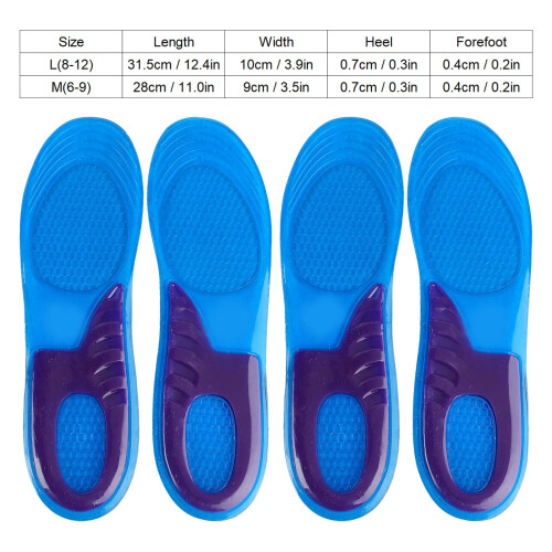 2 Pairs Breathable Insoles U Shaped Heel Cup