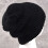 Uomini Slouchy Long Beanie Knit Cap Per Summer Winter Oversize Nero 5