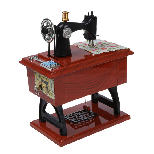 Wind  Vintage  Sewing Machine Style Mechanical Music Box 2