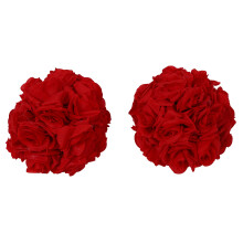 8"(20cm)Wedding Decorations Artificial Rose Silk Flower Centerpieces Mint Decorative Hanging Flower Wine(red)