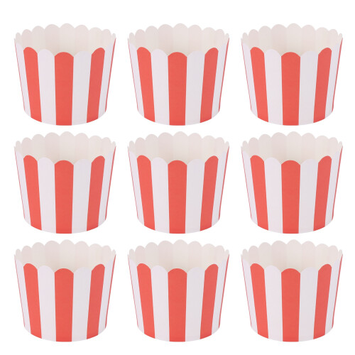 50X Cupcake Wrapper Paper Cake Case Baking Cups Liner Muffin Kitchen Baking Red Stripes