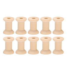 10Pcs Wooden Empty Thread Spools Natural Color 29mm x23mm