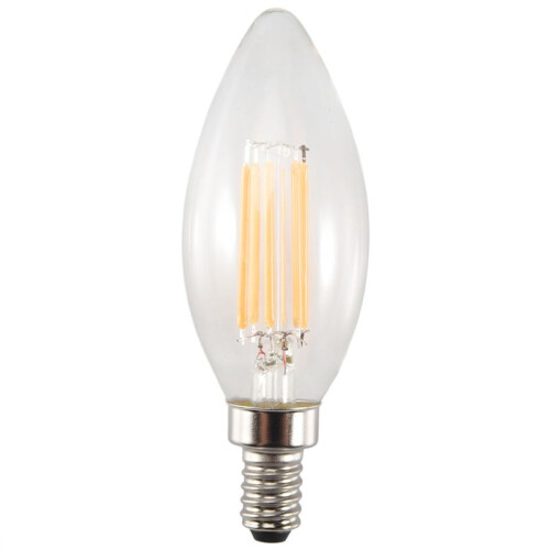 Dimmable E12 6W COB Edison Candle Flame Filament LED Light Bulb Lamp 10*3.5cm