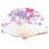 Bamboo Flower Printed Japanese Style Foldable Hand Held Fan Gift Decor 1