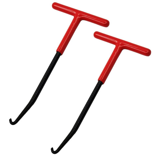 Motorcycle Exhaust Spring Hook Puller Tool with Ergonomic THandle and NonSlip Rubber Grip, 2pcs Red
