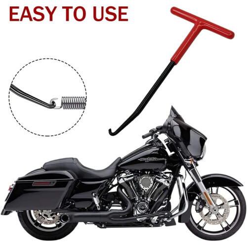Motorcycle Exhaust Spring Hook Puller Tool with Ergonomic THandle and NonSlip Rubber Grip, 2pcs Red 1