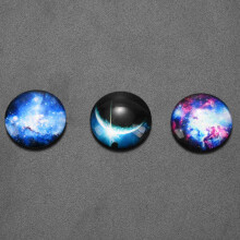 10pcs/lot Mix Color Glass Cabochon Flat universe Starry sky DIY Handicraft Garden Decoration Crafts Random 20 Mm