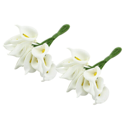 12Pcs  Calla Artificial Flower Bouquet Wedding Decoration DIY Wreath Gift White 1
