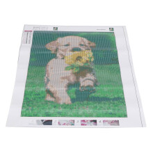 5D DIY diamond embroidery dog with flower diamond painting Stitch full round Rhinestone home decoration
