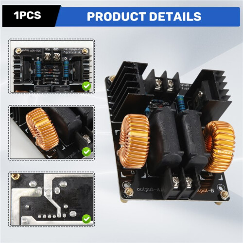 1000W 20A ZVS Low Voltage Induction Heating Coil Module Flyback Driver Heater 2