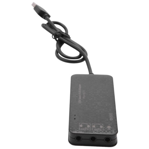 3 Porte USB 2.0 Hub External 7.1Ch Scheda audio Auricolare Microfono Adattatore per PC nero 2