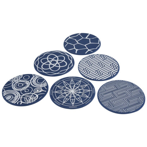 6Pcs Drink Coasters,Round Silicone Rubber Cup Pad with Storage Box,Suitable for Bar, Table Decoration, Protect Desktop 2