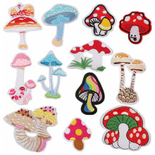 12 StüCke Pilz Fleck AufbüGeln für Kleidung Hosen Schuhe Vorhang, DIY Pilz Stickerei Fleck NäHen Handwerk Dekoration