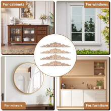 4 Piezas CalcomaníA de Talla de Madera Apliques de Madera Tallados para Muebles Apliques de Esquina Muebles DecoracióN de Puerta del Hogar Bricolaje