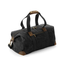 (One Size, Black) Quadra Heritage Leather Accents Holdall