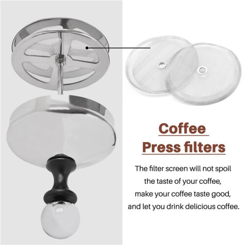 French Press Replacement Filter Screen Reusable Stainless Steel Mesh Filter for Bodum French Press Coffee Makers 2