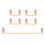 Gold Plated Plate Mounted Stabilizer for Custom Mechanical Keyboard 2U 6.25U (1+4, White ) 1