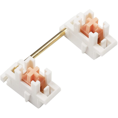 Gold Plated Plate Mounted Stabilizer for Custom Mechanical Keyboard 2U 6.25U (1+4, White ) 2