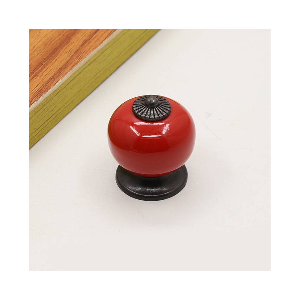 (Red) Home Drawer Organizer Handles Ceramic Zinc Alloy Storage Wardrobes Material 692033737093