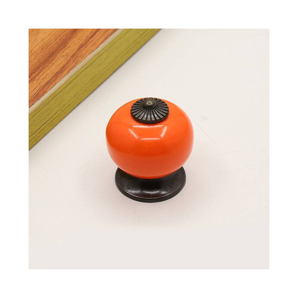 (Orange) Home Drawer Organizer Handles Ceramic Zinc Alloy Storage Wardrobes Material 698642198522