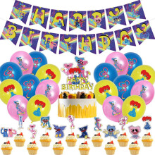 (Birthday Suit 1)Poppy Playtime Huggy Wuggy Party Deko Geburtstag Party Cake Topper Banner