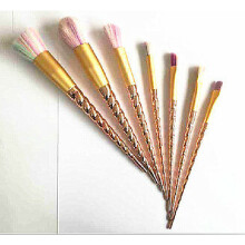 (7pcs gold)10pcs Unicorn Female Makeup Brushes Set Thread Contour Eyeshadow Powder Brush