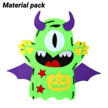 (Green)Halloween Hand Puppets Diy Craft Material Kids Handmade Multiple Gift Colors