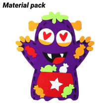 (Purple)Halloween Hand Puppets Diy Craft Material Kids Handmade Multiple Colors Gift