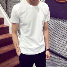 (White,XXL)Men Women Fashion High Elastic T Shirt O Neck Short Sleeve Better Sport Casual