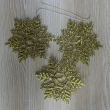 (Gold) Party Decorations Christmas Snowflake Strips Transparent Festive Plastic Decor