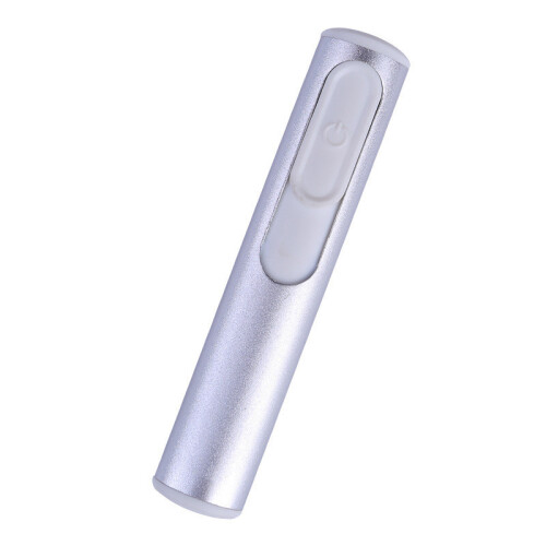 (silver)Silver Metal Shell Recharge Usb Lighter Electronic Mini Cigarette Arc Windproof