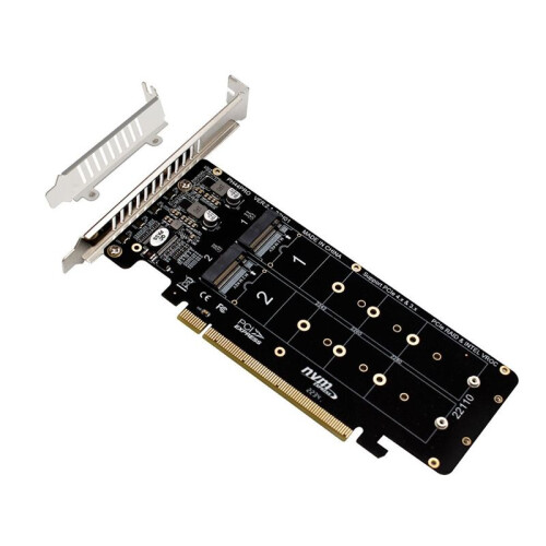 Double-Sided 4-Disk NVME  Card PCIeX16 to M.2 M-Key NVMEx4SSD 2U Server  Array Expansion Adapter Split Card
