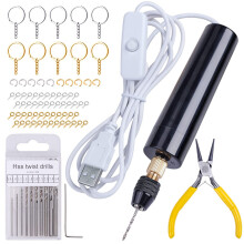 Juegos de Taladros EléCtricos de Resina de 74 Piezas, con Abrazadera de 3 Mordazas, Aplicable una un Rango de PerforacióN MáS (0-3 Mm), Kit