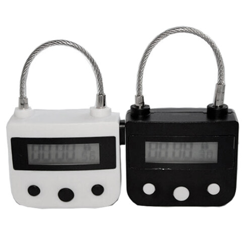 Metal Timer Lock USB LCD Display Metal RecarregáVel EletrôNico Cadeado Multi-Function Preto 1