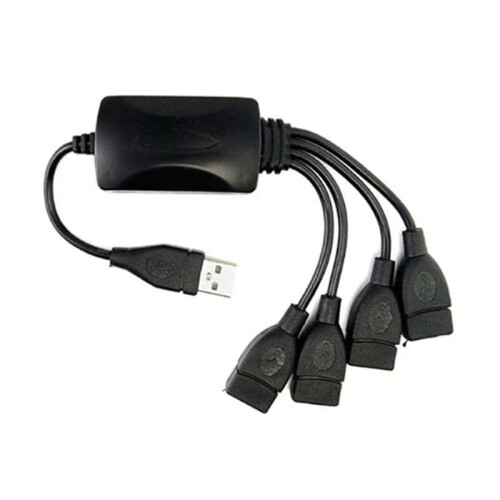 1 Macho una 4 Hembra USB HUB Divisor Extender Cable USB 2.0 ExtensióN Cable de Datos Adaptador de Corriente Convertidor de Enchufe 1