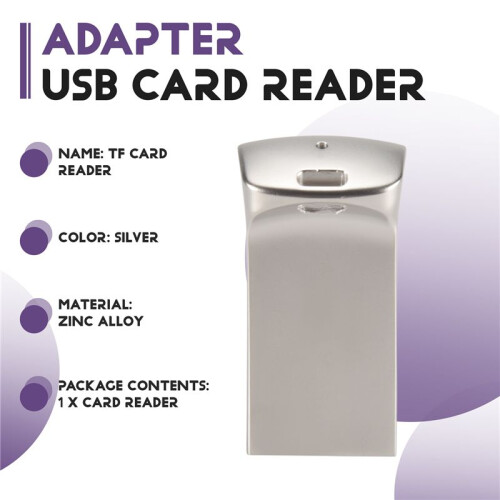TF Card Reader USB Computer Card Reader TF Card Memory Reader Adapter with LED Indicator for Computer Car Audio 2
