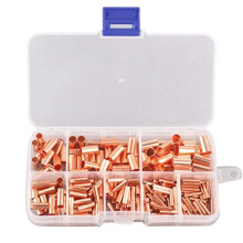250Pcs Copper Connecting Pipe Wire Joint Small Copper Tube Terminal Cable Lug Bootlace Ferrule Kit