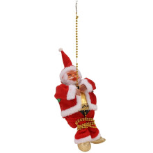 Santa Claus Climbing Rope Decoration Electric Automatic Plush Dolls Toys for Home Wall Windows Hanging Ornament