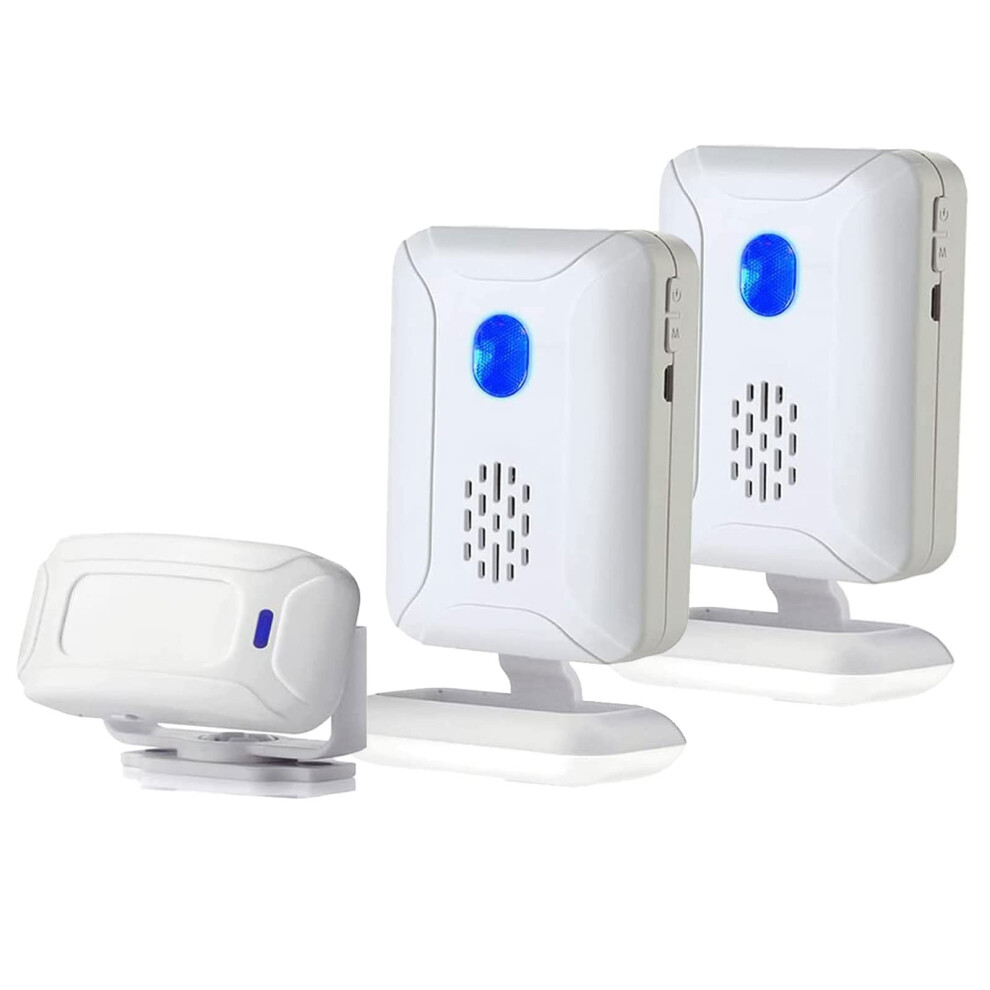 Wireless Motion Sensor Doorbell With Instant Alerts, Led Flash, Long Range, 1 Sensor And 2 Chimes 9771547197676