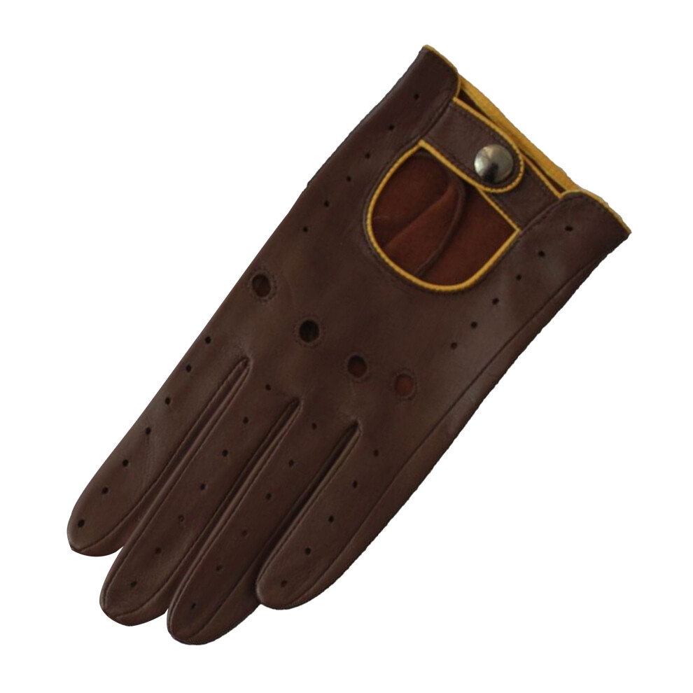(L, Brown/Ochre) Eastern Counties Leather Womens/Ladies Driving Gloves