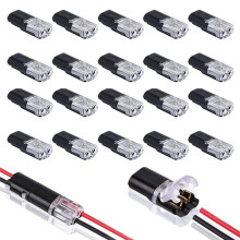 20 St DubbeltråDskontakt med LåSspäNne, Pluggbara Kontakter 2-Polig 2-VäGs Universal Compact Wire Terminal